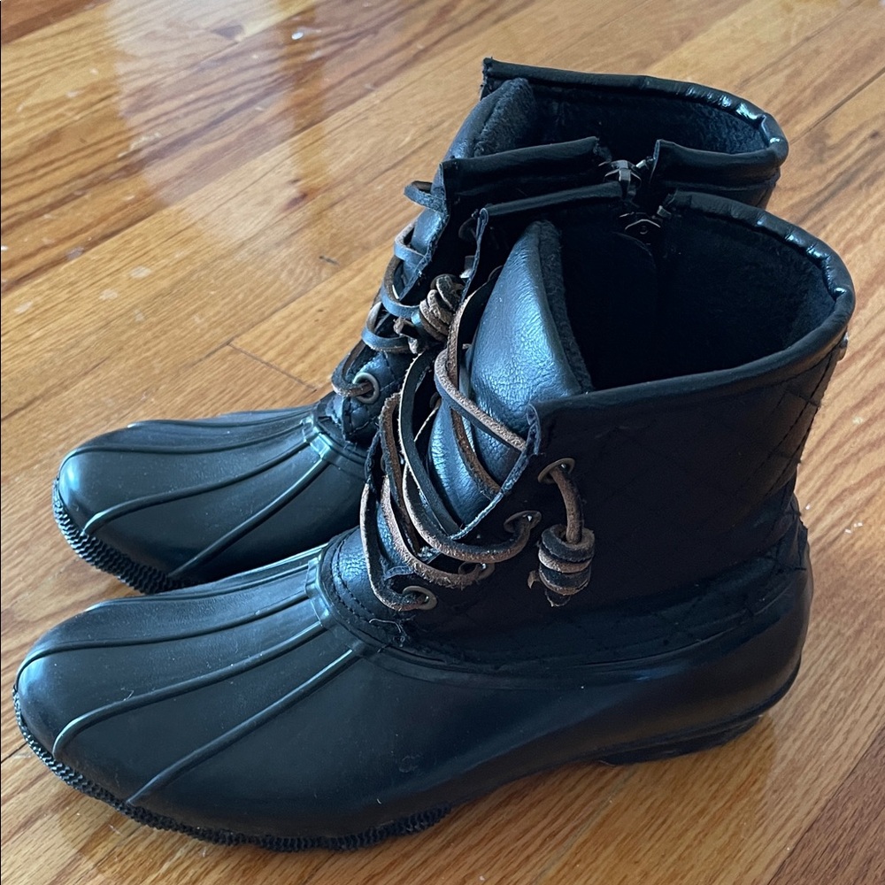 Steve Madden Black Winter Duck Boots